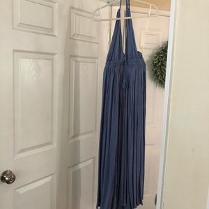 Blue halter maxi dress